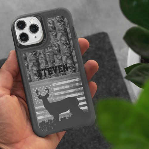 Camo Deer Hunting Name Men Sports Buck America  iPhone 13 Pro Case