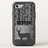 Camo Deer Hunting Name Men Sports Buck OtterBox Defender iPhone 8/7 Case