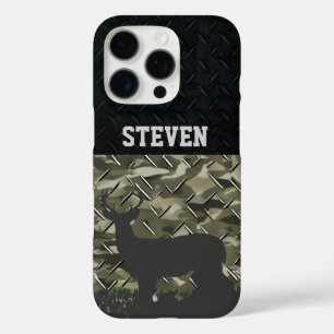 Camo Deer Hunting Personalized Buck Antlers iPhone 16 Pro Case