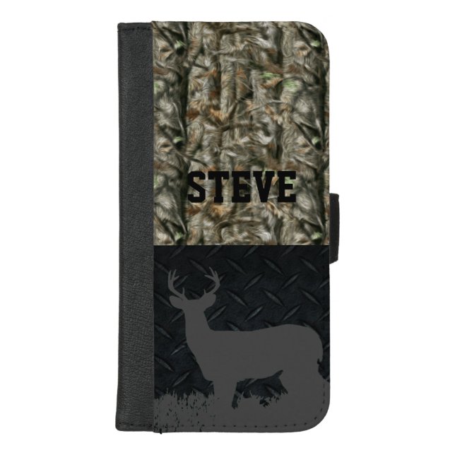 Camo Deer Hunting Personalized Wallet Case (Front)