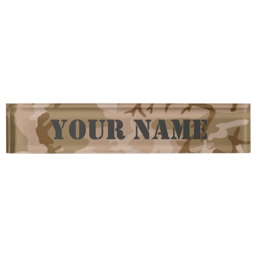 Camo Name Plates, Camo Desk Nameplate Designs