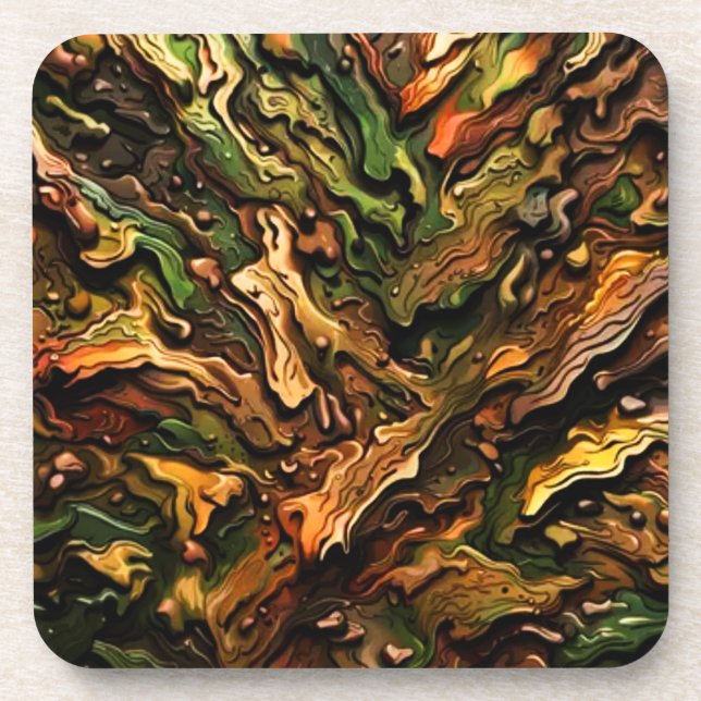 Camo Design Beverage Coaster (Front)