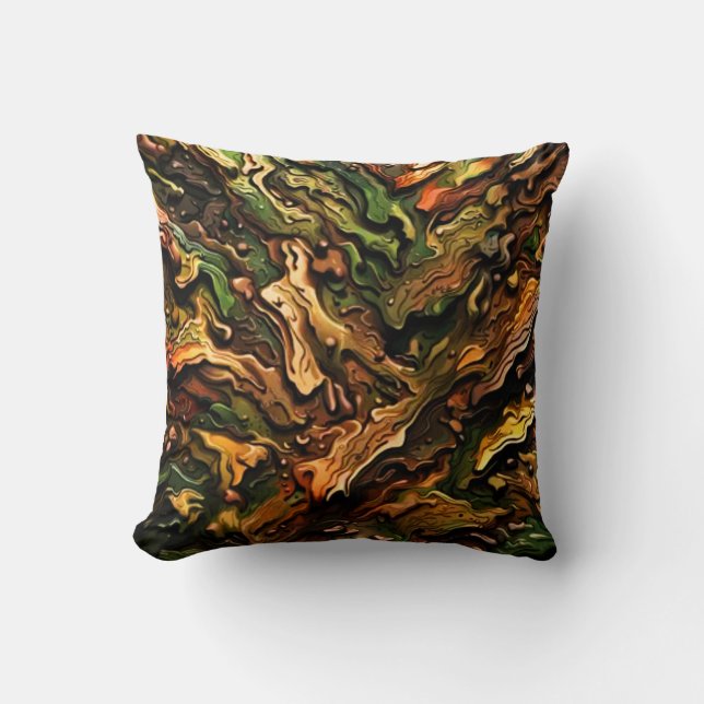 Camo Design Throw Pillow (Front)