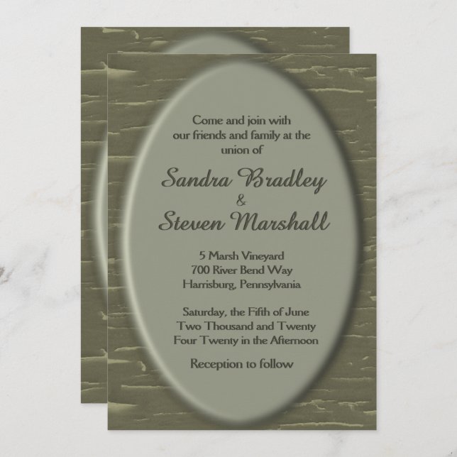 Camo Design Wedding Invitation (Front/Back)