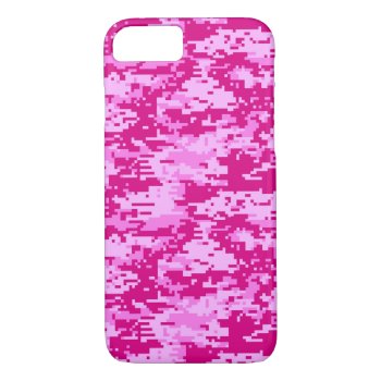 Camo Digital Pink Iphone 8/7 Case by Trendi_Stuff at Zazzle