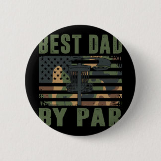 Camo Disc Golf Best Dad By Par American Flag Us Fu Button