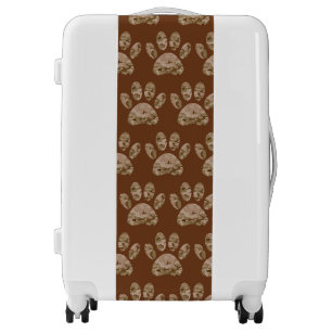 Camo Dog Paw Print Pattern Luggage