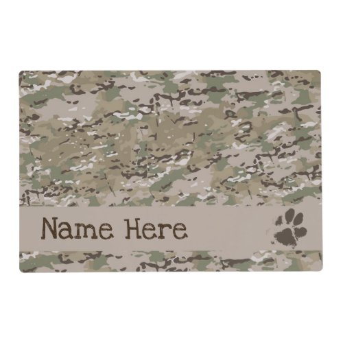 Camo Dog Placemat _ Army Dog _ OCP Camo Military