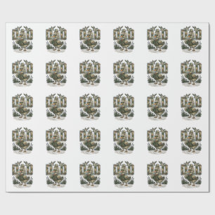 Camo Duck Dad Vintage Engraving T-Shirt Design_1 Wrapping Paper