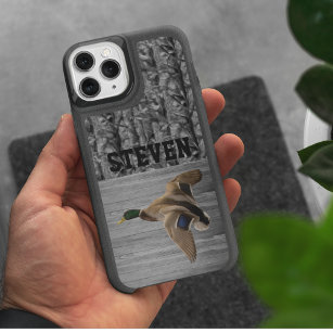 Camo Duck Hunting Name Men Sports Mallard OtterBox iPhone 14 Case