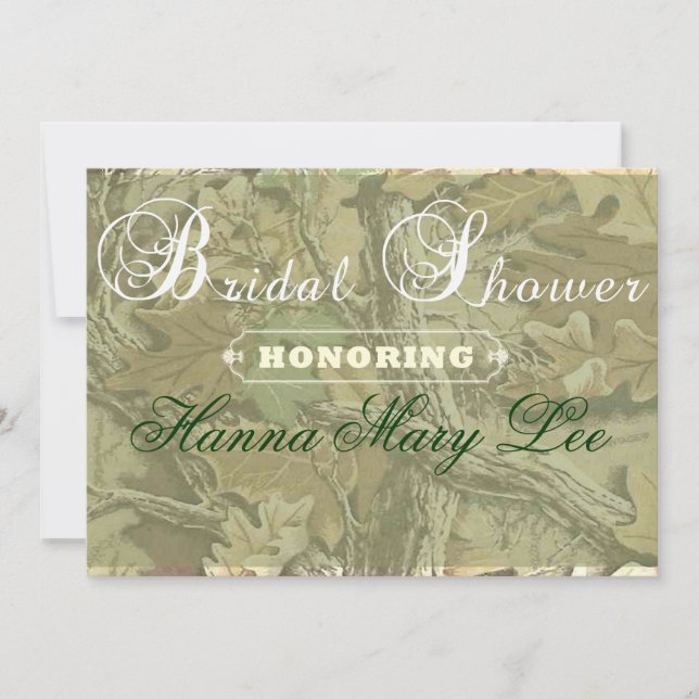 Camo Elegant Bridal Shower Invitation (Front)