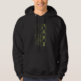 Camo Fathers Day  For Dad Proud Papa Us America Fl Hoodie