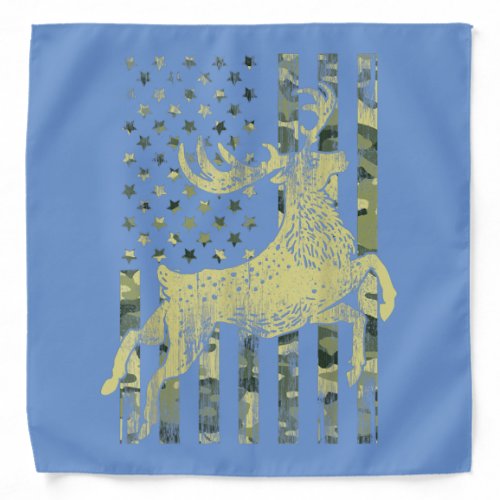 Camo Flag Elk Deer Hunting Gift  Hunter Bandana
