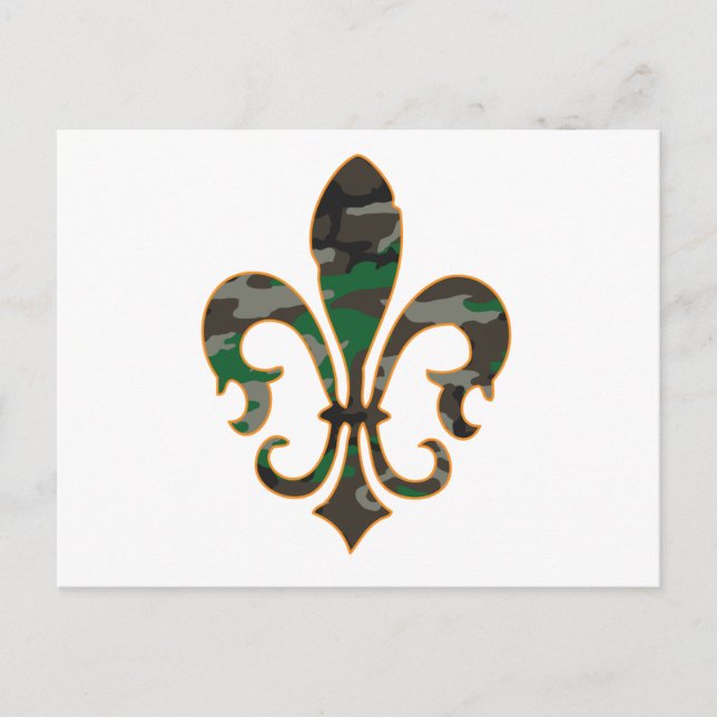 Camo Fleur De lis Postcard (Front)