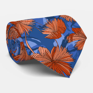 Camo Flowers Floral Blue Two-sided Printed Tie