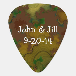 Camo Fractal Guitar Pick Wedding Favor