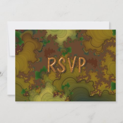 Camo Fractal Reception RSVP Invitation