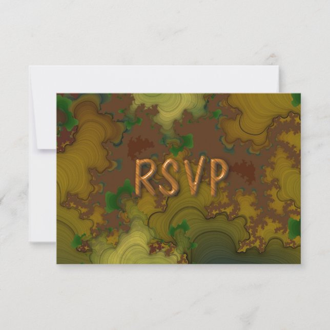 Camo Fractal Reception RSVP Invitation (Front)