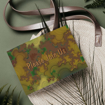 Camo Fractal Wedding Invitation by Mousefx at Zazzle