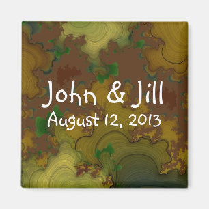 Camo Fractals Wedding Favor Magnet