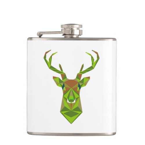 Camo Geometric Deer Head Flask