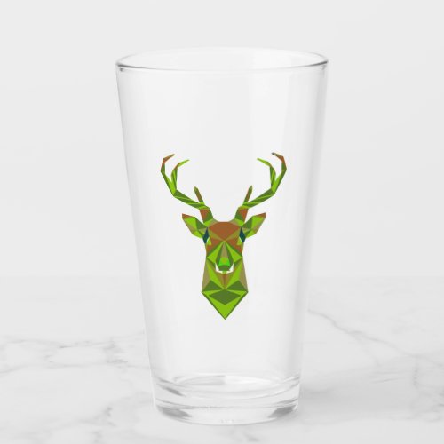 Camo Geometric Deer Head Glass