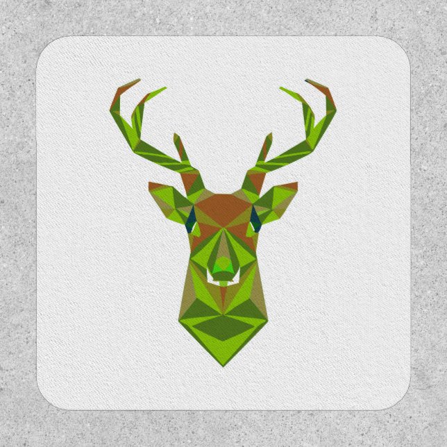 Camo Geometric Deer Head Patch (Front)