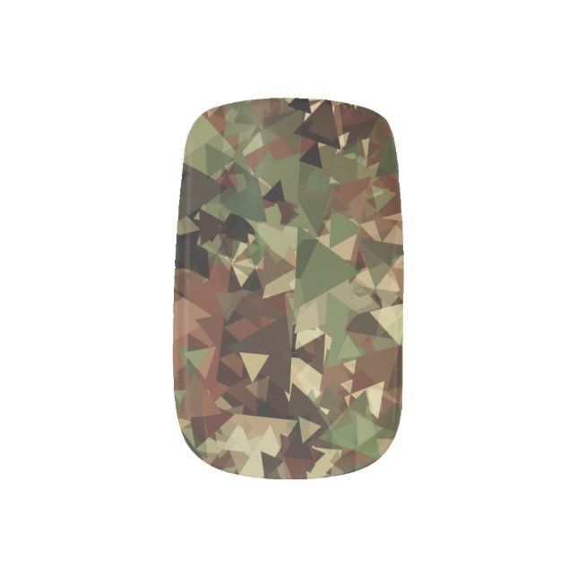 Camo Geometric Minx Nail Art (Left Thumb)