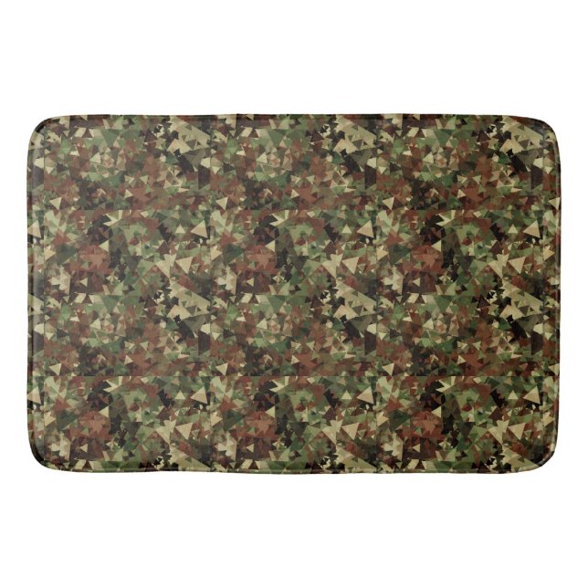 Camo Geometric Pattern Bath Mat (Front)