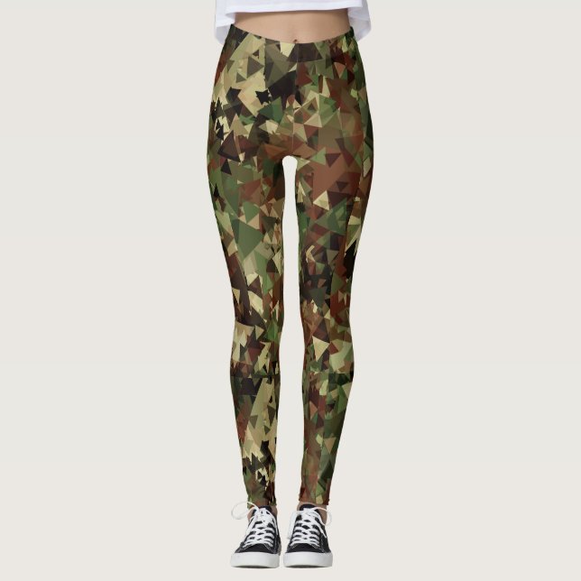 Camo Geometric Pattern Leggings (Front)