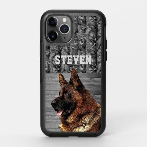 Camo German Shepherd Dog Animal Name OtterBox Symmetry iPhone 11 Pro Case