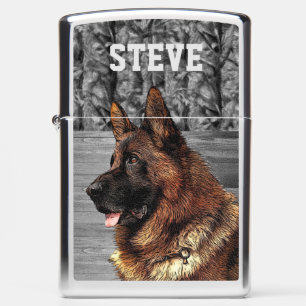 Camo German Shepherd Dog Breed Animal Name Zippo Lighter