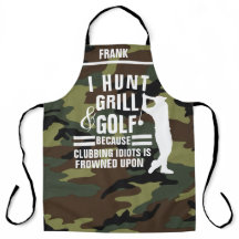 Camo Golf Apron - Funny Novelty Grilling Gift
