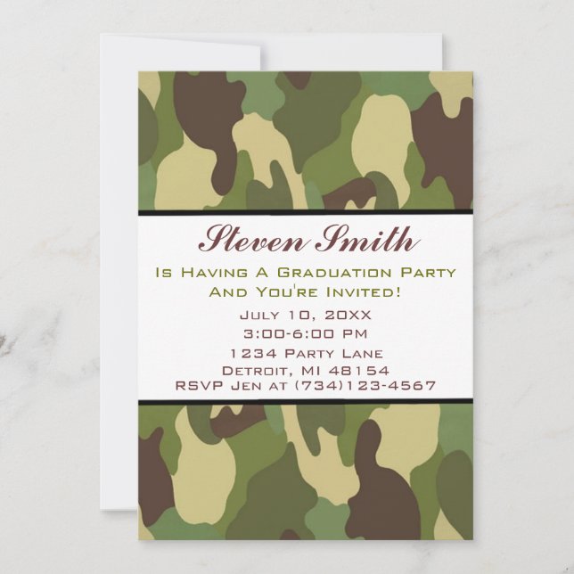 Camo Graduation Invitation (Front)