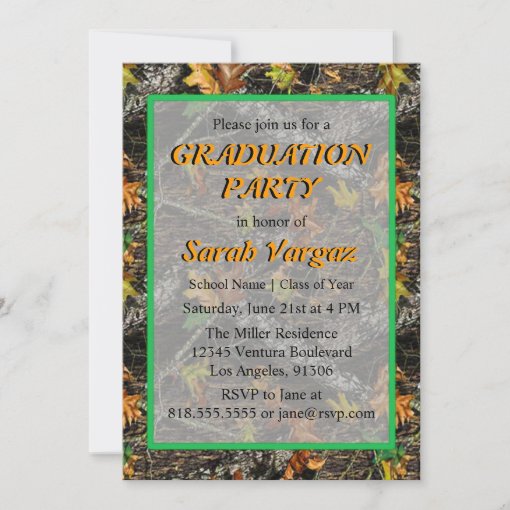 Camo Graduation Party Invitation Zazzle