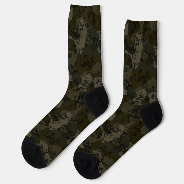 Camo green abstract socks (Left)
