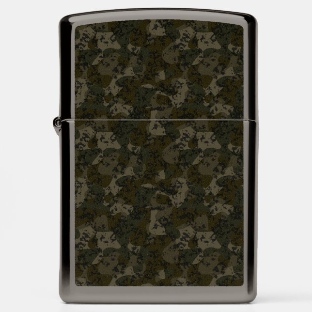 Camo green abstract zippo lighter (Front)