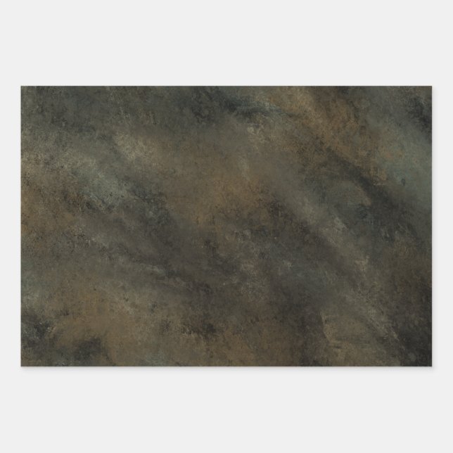Camo green brown natural trendy camouflage wrapping paper sheets (Front)