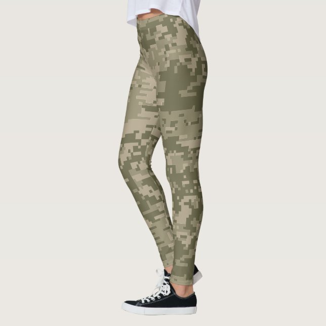 Camo | Green Pixel Camouflage Leggings (Left)