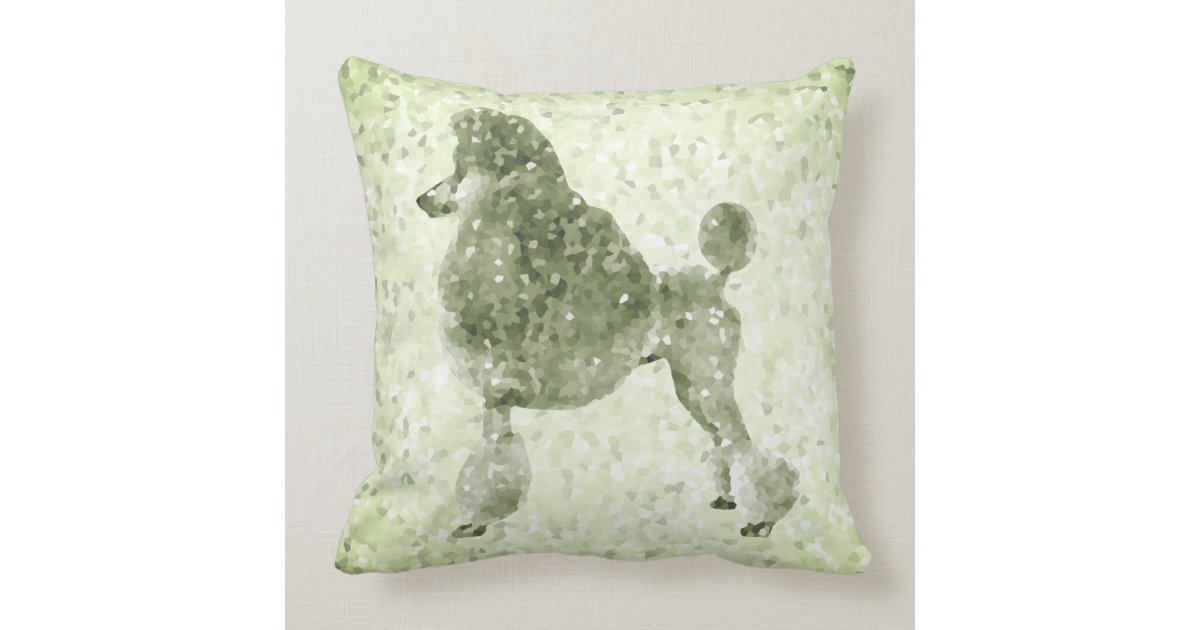 Camo Green Posh Poodle Cotton Throw Pillow Zazzle Com