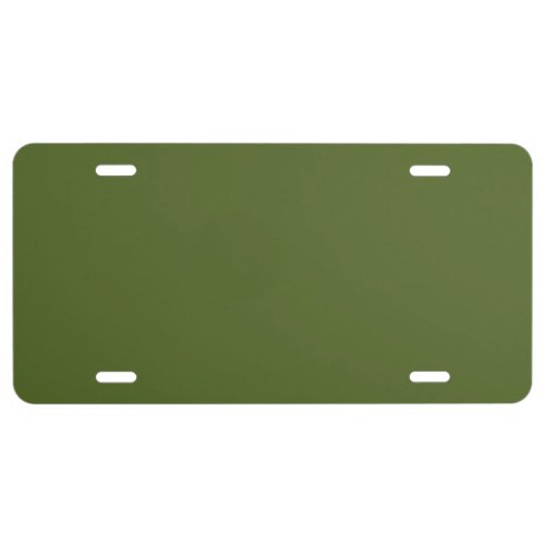 Camo green solid color license plate