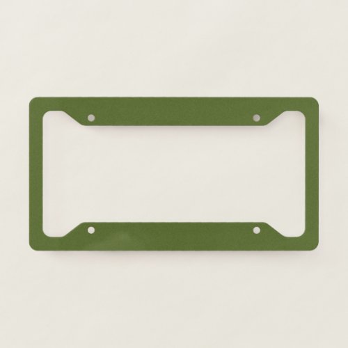 Camo green solid color license plate frame