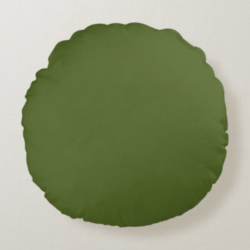 Camo green solid color round pillow