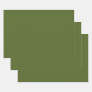 Camo green (solid color) wrapping paper sheets