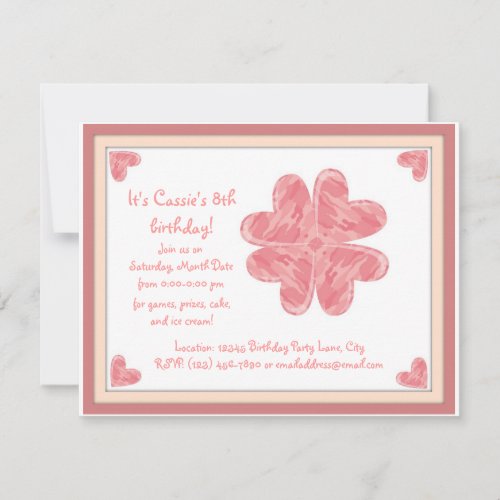 Camo Heart Personalized Invitation