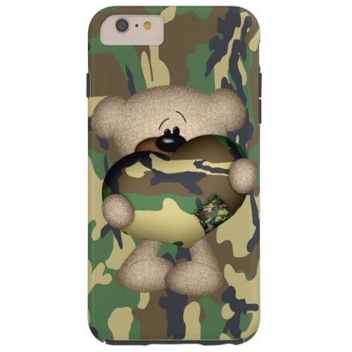 Camo Heart Military Teddy Bear Tough iPhone 6 Plus Case