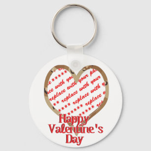 Camo Heart Valentine's Day Photo Frame Keychain