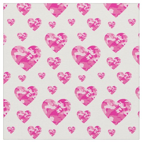 Camo Hearts Pink Girls Country Camouflage Fabric