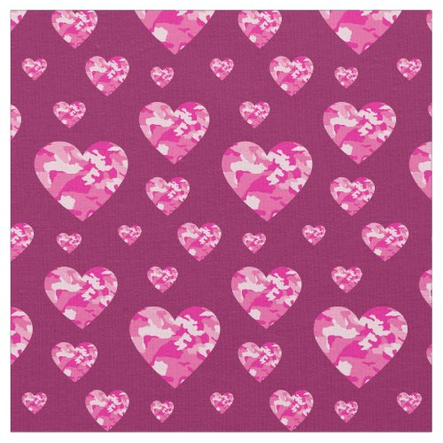 Camo Hearts Pink Girls Country Camouflage Fabric