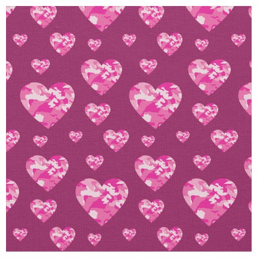 Camo Hearts Pink Girls Country Camouflage Fabric